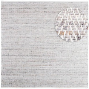 Wollteppich MORGENLAND Dream Teppiche Gr. B/L: 200 cm x 200 cm, 7 mm, 4 m², 1 St., silberfarben (silber) Esszimmerteppiche