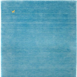 Wollteppich MORGENLAND GABBEH ASTERIA Teppiche Gr. B/L: 250 cm x 350 cm, 18 mm, 1 St., blau Gabbehteppich Gabbeh-Teppiche Teppiche reine Schurwolle, Uni Tiermotiv, Wohnzimmer