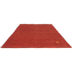 Wollteppich MORGENLAND GABBEH ASTERIA Teppiche Gr. B/L: 70 cm x 140 cm, 18 mm, 1 St., rot Schurwollteppiche reine Schurwolle, Uni Tiermotiv, Wohnzimmer