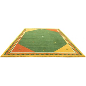 Wollteppich MORGENLAND GABBEH DESERT Teppiche Gr. B/L: 140 cm x 200 cm, 19 mm, 1 St., grün Esszimmerteppiche reine Schurwolle Nomade, Wohnzimmer