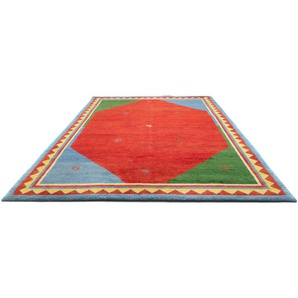 Wollteppich MORGENLAND GABBEH DESERT Teppiche Gr. B/L: 200 cm x 300 cm, 19 mm, 1 St., rot Schurwollteppiche reine Schurwolle Nomade, Wohnzimmer
