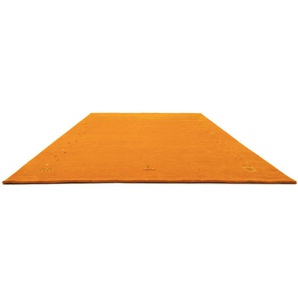 Wollteppich MORGENLAND GABBEH FEIN FENTH Teppiche Gr. B/L: 170 cm x 240 cm, 18 mm, 1 St., orange Schurwollteppiche reine Schurwolle bunte Bordüre, Wohnzimmer