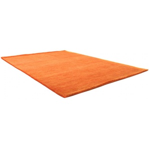 Wollteppich MORGENLAND GABBEH FEIN FLOWY Teppiche Gr. B/L: 170 cm x 240 cm, 19 mm, 1 St., orange Gabbeh-Teppiche reine Schurwolle, einfarbig, Wohnzimmer