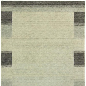 Wollteppich MORGENLAND GABBEH FEIN LUXO Teppiche Gr. B/L: 200 cm x 300 cm, 18 mm, 1 St., silberfarben Gabbehteppich Gabbeh-Teppiche Teppiche reine Schurwolle Bordüre, Wohnzimmer
