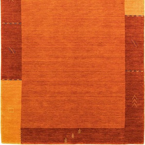 Wollteppich MORGENLAND GABBEH FEIN TELLA Teppiche Gr. B/L: 200 cm x 300 cm, 18 mm, 1 St., braun (rost) Gabbehteppich Gabbeh-Teppiche Teppiche reine Schurwolle Bordüre, Wohnzimmer
