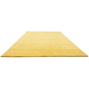 Wollteppich MORGENLAND GABBEH FEIN UNI Teppiche Gr. B/L: 140 cm x 200 cm, 18 mm, 1 St., goldfarben Schurwollteppiche