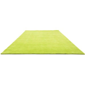 Wollteppich MORGENLAND GABBEH FEIN UNI Teppiche Gr. B/L: 140 cm x 200 cm, 18 mm, 1 St., grün (hellgrün) Schurwollteppiche