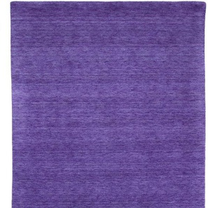 Wollteppich MORGENLAND GABBEH FEIN UNI Teppiche Gr. B/L: 200 cm x 300 cm, 18 mm, 1 St., lila (flieder) Gabbehteppich Gabbeh-Teppiche Teppiche reine Schurwolle, uni, Wohnzimmer