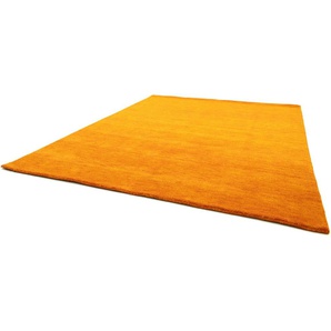 Wollteppich MORGENLAND GABBEH FEIN UNI Teppiche Gr. B/L: 200 cm x 300 cm, 18 mm, 1 St., orange Gabbeh-Teppiche reine Schurwolle, uni, Wohnzimmer