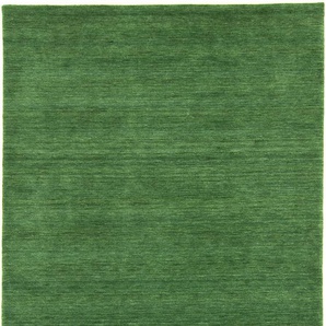 Wollteppich MORGENLAND GABBEH FEIN UNI Teppiche Gr. B/L: 250 cm x 300 cm, 18 mm, 1 St., grün (dunkelgrün) Gabbehteppich Gabbeh-Teppiche Teppiche reine Schurwolle, uni, Wohnzimmer