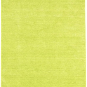 Wollteppich MORGENLAND GABBEH FEIN UNI Teppiche Gr. B/L: 250 cm x 350 cm, 18 mm, 1 St., grün (hellgrün) Gabbehteppich Gabbeh-Teppiche Teppiche reine Schurwolle, uni, Wohnzimmer