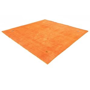 Wollteppich MORGENLAND Gabbeh Teppich Agra Teppiche Gr. B/L: 200 cm x 200 cm, 14 mm, 4 m², 1 St., orange Gabbehteppich Gabbeh-Teppiche Kurzflor
