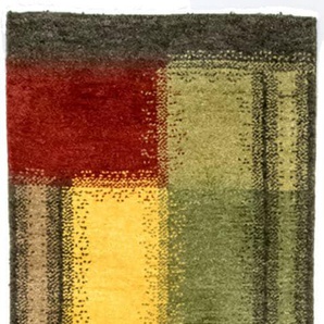Wollteppich MORGENLAND Gabbeh Teppich - Indus Arias läufer Teppiche Gr. B/L: 75 cm x 200 cm, 18 mm, 1,5 m², 1 St., gelb Orientalische Muster