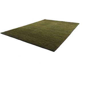 Wollteppich MORGENLAND Gabbeh Teppich Uni Teppiche Gr. B/L: 80 cm x 400 cm, 18 mm, 3,2 m², 1 St., grün (schwarzgrün) Shaggy-Teppiche