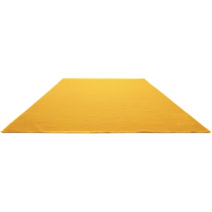 Wollteppich MORGENLAND KELIM FANCY UNI Teppiche Gr. B/L: 140 cm x 200 cm, 7 mm, 1 St., goldfarben Schurwollteppiche