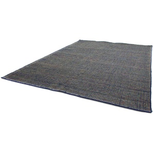 Wollteppich MORGENLAND Kelim Teppich Arvin Teppiche Gr. B/L: 140 cm x 200 cm, 10 mm, 2,8 m², 1 St., blau (dunkelblau) Kelimteppich Orientalische Muster
