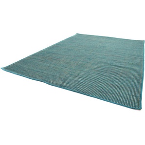 Wollteppich MORGENLAND Kelim Teppich Arvin Teppiche Gr. B/L: 170 cm x 240 cm, 10 mm, 4,08 m², 1 St., blau (türkis) Kelimteppich Orientalische Muster Kurzflor