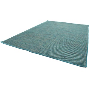 Wollteppich MORGENLAND Kelim Teppich Arvin Teppiche Gr. B/L: 170 cm x 240 cm, 10 mm, 4,08 m², 1 St., blau (türkis) Kelimteppich Orientalische Muster