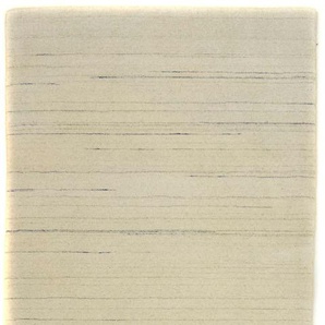 Wollteppich MORGENLAND Loribaft Teppich handgewebt naturweiß Teppiche Gr. B/L: 80 cm x 200 cm, 8 mm, 1,6 m², 1 St., weiß (naturweiß) Schurwollteppiche Kurzflor