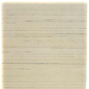 Wollteppich MORGENLAND Loribaft Teppich handgewebt naturweiß Teppiche Gr. B/L: 80 cm x 200 cm, 8 mm, 1,6 m², 1 St., weiß (naturweiß) Schurwollteppiche