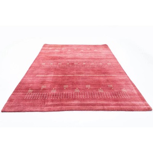 Wollteppich MORGENLAND Loribaft Teppich handgewebt rot Teppiche Gr. B/L: 170 cm x 240 cm, 14 mm, 4,08 m², 1 St., rot Webteppiche Kurzflor