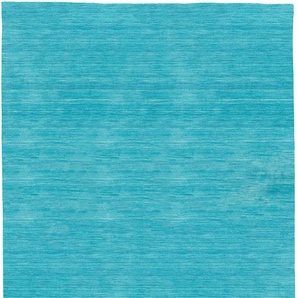 Wollteppich MORGENLAND LORIBAFT TEPPSTAR Teppiche Gr. B/L: 200 cm x 300 cm, 15 mm, 1 St., blau (türkis) Gabbeh-Teppiche Teppiche reine Schurwolle, uni, Wohnzimmer