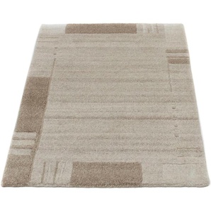 Wollteppich MORGENLAND Nepal Teppich handgeknüpft beige Teppiche Gr. B/L: 60 cm x 90 cm, 18 mm, 0,54 m², 1 St., beige Esszimmerteppiche handgeknüpft