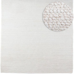 Wollteppich MORGENLAND Toska Teppiche Gr. B/L: 200 cm x 200 cm, 13 mm, 4 m², 1 St., weiß Esszimmerteppiche