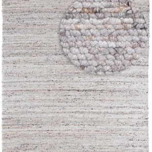 Wollteppich MORGENLAND Toska - weiß Teppiche Gr. B/L: 150 cm x 200 cm, 13 mm, 3 m², 1 St., grau (taupe) Esszimmerteppiche