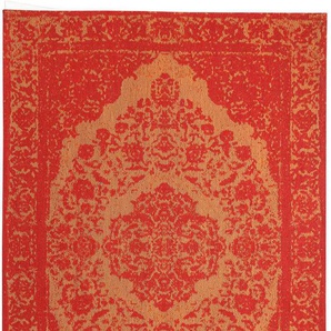 Wollteppich MORGENLAND Vintage Teppich Milano Teppiche Gr. B/L: 80 cm x 300 cm, 6 mm, 2,4 m², 1 St., orange Orientalische Muster