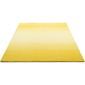Wollteppich MY HOME Lessach Teppiche Gr. B/L: 140 cm x 200 cm, 14 mm, 1 St., gelb Esszimmerteppiche Handweb Teppich, reine Wolle, handgewebt, brillante Farben, Scandi