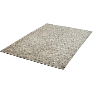 Wollteppich OBSESSION My Jaipur 334 Teppiche Gr. B/L: 80 cm x 150 cm, 14 mm, 1 St., grau (taupe) Esszimmerteppiche Handweb Teppich, Rauten Muster, reine Wolle, handgewebt
