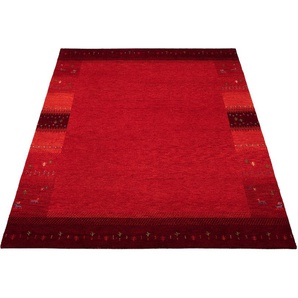 Wollteppich OCI DIE TEPPICHMARKE INTENSE MALA Teppiche Gr. B/L: 200 cm x 250 cm, 12 mm, 1 St., rot (dunkelrot) Esszimmerteppiche handgeknüpft, reine Schurwolle, fußwarm, Wohnzimmer