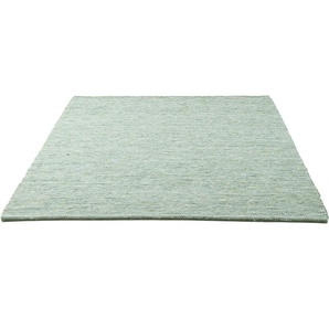 Wollteppich SANSIBAR Hörnum Teppiche Gr. B/L: 120 cm x 180 cm, 12 mm, 1 St., grün Esszimmerteppiche Handweb Teppich, meliert, reine gewalkte Wolle, handgewebt