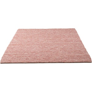 Wollteppich SANSIBAR Hörnum Teppiche Gr. B/L: 140 cm x 200 cm, 12 mm, 1 St., rot (red) Esszimmerteppiche Handweb Teppich, meliert, reine gewalkte Wolle, handgewebt