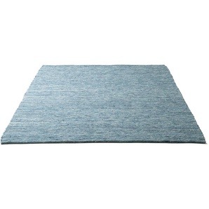 Wollteppich SANSIBAR Hörnum Teppiche Gr. B/L: 170 cm x 240 cm, 12 mm, 1 St., blau Esszimmerteppiche Handweb Teppich, meliert, reine gewalkte Wolle, handgewebt