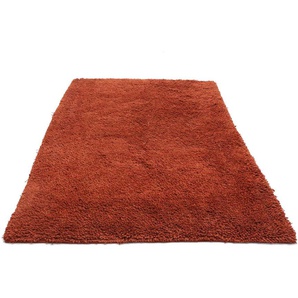 Wollteppich Shaggy Teppich handgewebt rost, morgenland, rechteckig, Höhe: 40 mm