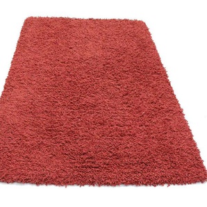 Wollteppich Shaggy Teppich handgewebt rot, morgenland, rechteckig, Höhe: 40 mm