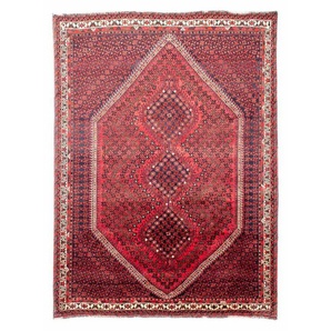 Wollteppich Shiraz Medaillon Rosso 281 x 206 cm, morgenland, rechteckig, Höhe: 10 mm, Unikat mit Zertifikat