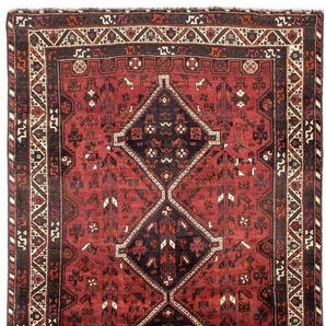 Wollteppich Shiraz Medaillon Rosso scuro 307 x 210 cm, morgenland, rechteckig, Höhe: 10 mm, Unikat mit Zertifikat