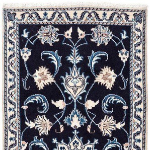 Wollteppich Täbriz - 50 Raj Medaillon Blu scuro 93 x 61 cm, morgenland, rechteckig, Höhe: 8 mm, Handgeknüpft