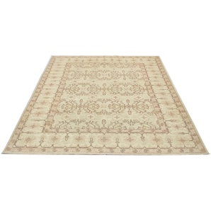 Wollteppich Täbriz Teppich handgeknüpft beige, morgenland, rechteckig, Höhe: 8 mm