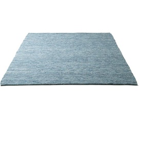 Wollteppich THEKO Alpen Teppiche Gr. B/L: 170 cm x 240 cm, 12 mm, 1 St., blau Esszimmerteppiche handgewebter Wendeteppich, meliert, reine Wolle, Wohnzimmer