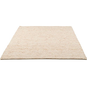 Wollteppich THEKO Alpen Teppiche Gr. B/L: 190 cm x 290 cm, 12 mm, 1 St., beige (dunkelbeige) Esszimmerteppiche handgewebter Wendeteppich, meliert, reine Wolle, Wohnzimmer