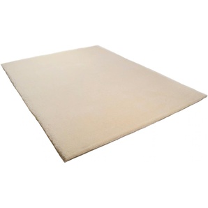 Wollteppich THEKO Amravati Teppiche Gr. B/L: 120 cm x 180 cm, 28 mm, 1 St., weiß (wollweiß) Schurwollteppiche