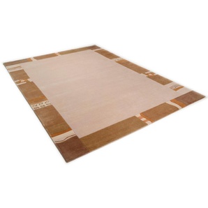 Wollteppich THEKO Avanti Teppiche Gr. B/L: 170 cm x 240 cm, 12 mm, 1 St., beige Esszimmerteppiche reine Wolle, handgeknüpft, mit Bordüre