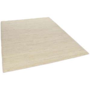 Wollteppich THEKO Hadj Uni Teppiche Gr. B/L: 120 cm x 180 cm, 25 mm, 1 St., beige Berber-Teppiche echter Berber Teppich, reine Wolle, meliert, handgeknüpft