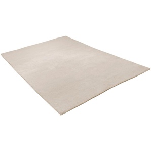 Wollteppich THEKO Hadj Uni Teppiche Gr. B/L: 250 cm x 300 cm, 25 mm, 1 St., beige (natur weiß) Schurwollteppiche echter Berber Teppich, reine Wolle, meliert, handgeknüpft