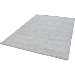 Wollteppich THEKO Hadj Uni Teppiche Gr. B/L: 60 cm x 120 cm, 25 mm, 1 St., beige (natur grau) Berber-Teppiche Teppiche echter Berber Teppich, reine Wolle, meliert, handgeknüpft