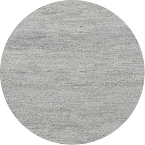 Wollteppich THEKO Hadj Uni Teppiche Gr. Ø 250 cm, 25 mm, 1 St., beige (natur grau) Berber-Teppiche echter Berber Teppich, reine Wolle, handgeknüpft